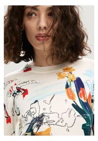 Desigual Sweter Nantes Lacroix 26SWJF35 Écru Regular Fit. Materiał: syntetyk #2