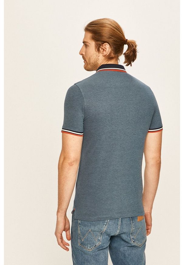 Jack & Jones - Polo. Okazja: na co dzień. Typ kołnierza: polo. Kolor: niebieski. Materiał: dzianina. Długość: krótkie. Styl: casual