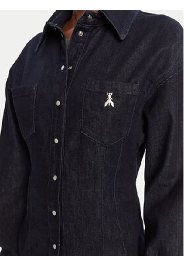 Patrizia Pepe Koszula jeansowa 8C0795/D113-CA74 Granatowy Regular Fit. Kolor: niebieski. Materiał: bawełna