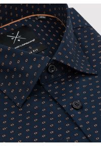 Pako Lorente - PAKO LORENTE – Granatowa koszula męska mikrowzór. Kolor: niebieski. Materiał: bawełna, elastan. Długość rękawa: długi rękaw. Długość: długie. Sezon: wiosna, lato #10