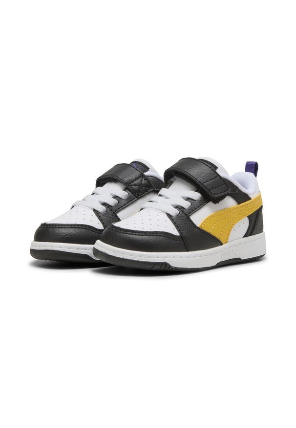 Puma - Sneakersy PUMA Rebound V6 Lo dla małych dzieci PUMA Black Yellow Sizzle White. Kolor: żółty, biały, wielokolorowy, czarny