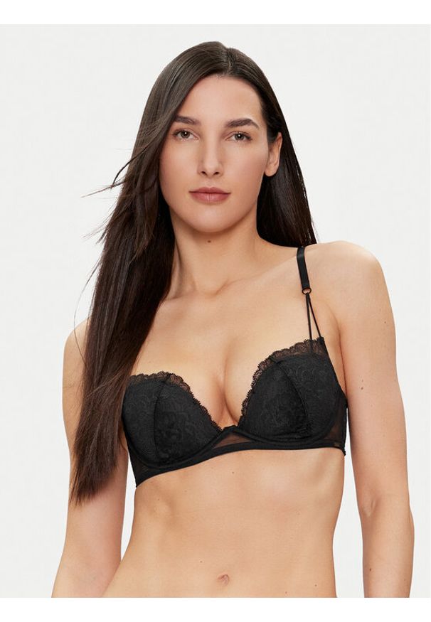 Calvin Klein Underwear Biustonosz z fiszbiną 000QF7751E Czarny. Kolor: czarny. Materiał: syntetyk