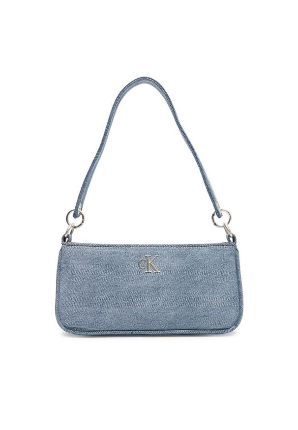 Calvin Klein Torebka Denim Shoulder Pouch W/Strap LV04F3217G Niebieski. Kolor: niebieski