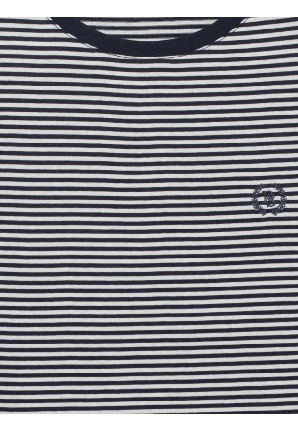 Big-Star - Koszulka damska w paski z haftem granatowa Zenaisa 403. Okazja: na co dzień. Kolor: niebieski. Materiał: jeans, dzianina. Wzór: haft, paski. Styl: casual, klasyczny