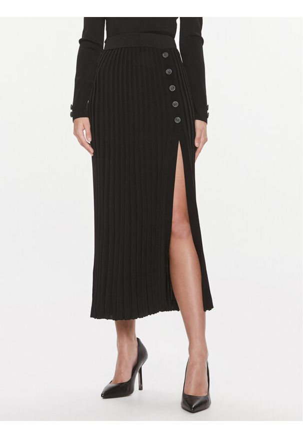 Guess Spódnica plisowana Shopie Pleated Skirt W4RD99 Z3D60 Czarny Regular Fit. Kolor: czarny. Materiał: wiskoza