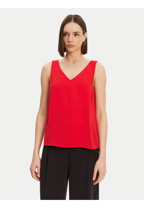 Pieces Top Franan 17146424 Czerwony Regular Fit. Kolor: czerwony. Materiał: syntetyk