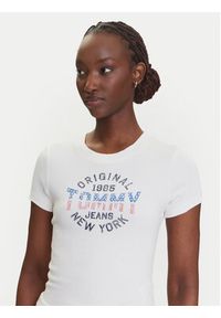 Tommy Jeans T-Shirt DW0DW21421 Écru Slim Fit. Materiał: bawełna #3