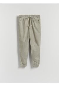 Reserved - Spodnie jogger slim fit - jasnozielony. Kolor: zielony. Materiał: bawełna, tkanina