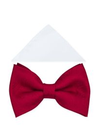 Modini - Czerwona muszka męska we wzór - paisley A403. Kolor: czerwony. Materiał: poliester, tkanina. Wzór: paisley. Styl: elegancki #1