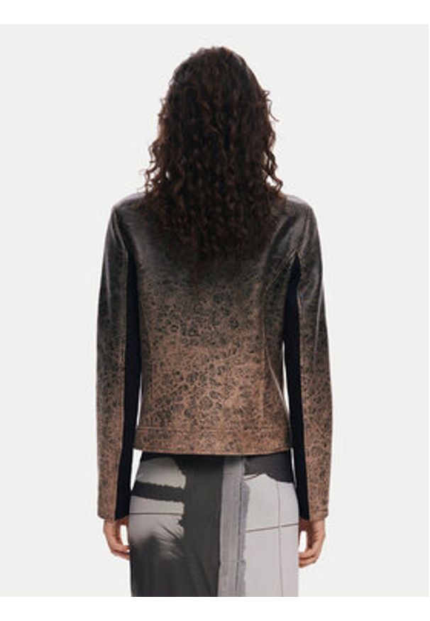 Desigual Kurtka skórzana 25SWEW44 Brązowy Regular Fit. Kolor: brązowy. Materiał: syntetyk