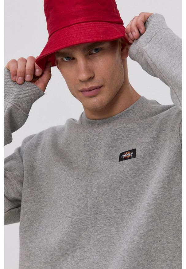 Dickies Bluza męska kolor szary melanżowa. Okazja: na co dzień. Kolor: szary. Materiał: dzianina. Wzór: melanż. Styl: casual