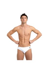 Kąpielówki męskie slipy kąpielowe sportowe na basen Arena Santamarias. Kolor: biały #1