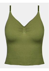 BDG Urban Outfitters Top Elsie Seamless Cami 77103315 Khaki Slim Fit. Kolor: brązowy. Materiał: syntetyk