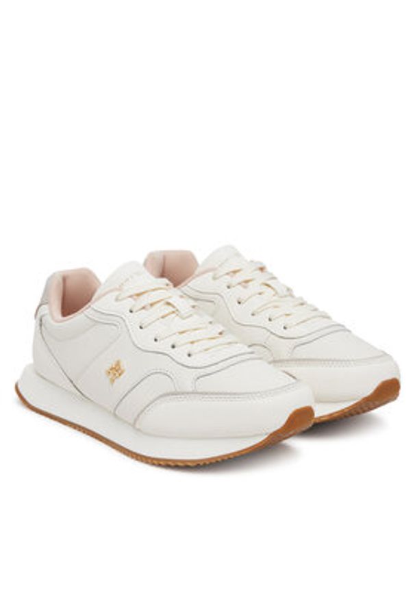TOMMY HILFIGER - Tommy Hilfiger Sneakersy Runner FW0FW08696 Écru. Materiał: skóra