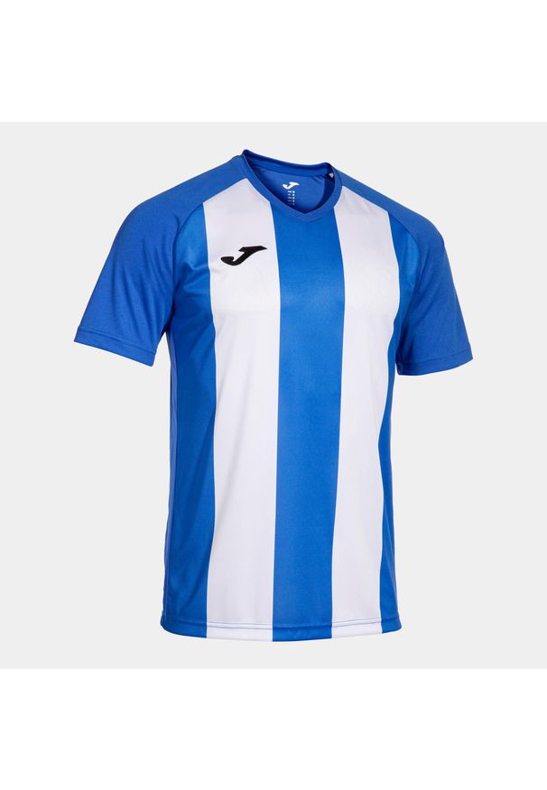 T-shirt Joma Inter IV męski Royal-White 2XS. Kolor: niebieski, biały, wielokolorowy. Materiał: poliester. Długość rękawa: raglanowy rękaw. Sport: piłka nożna