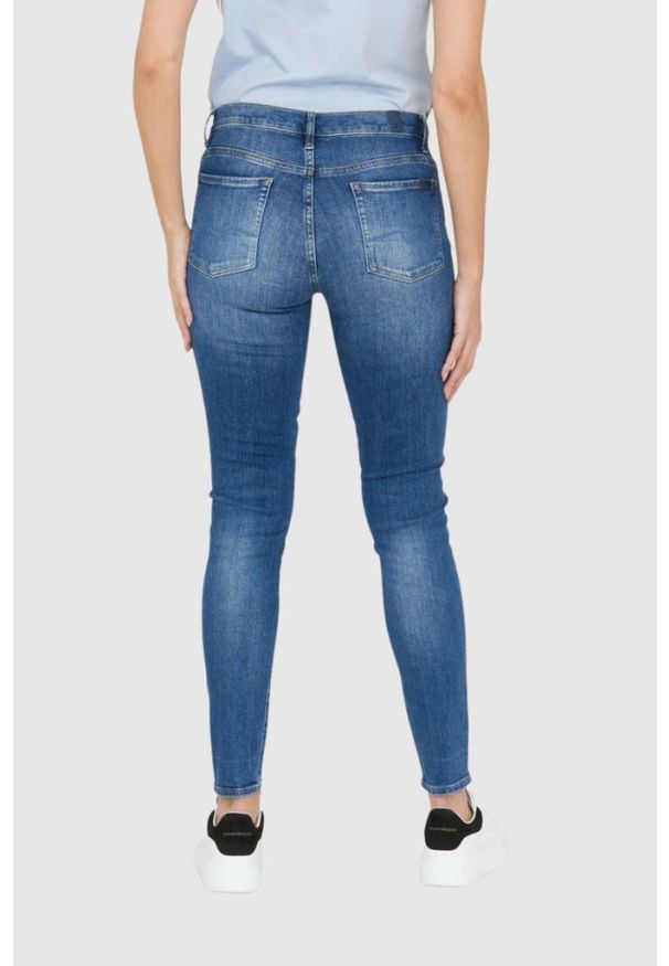 7 FOR ALL MANKIND Jeansy z przetarciami HW SKINNY SLIM ILLUSION Outline. Kolor: niebieski