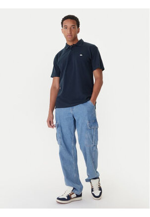 Quiksilver Polo Pique EQYKT04392 Granatowy Regular Fit. Typ kołnierza: polo. Kolor: niebieski. Materiał: bawełna