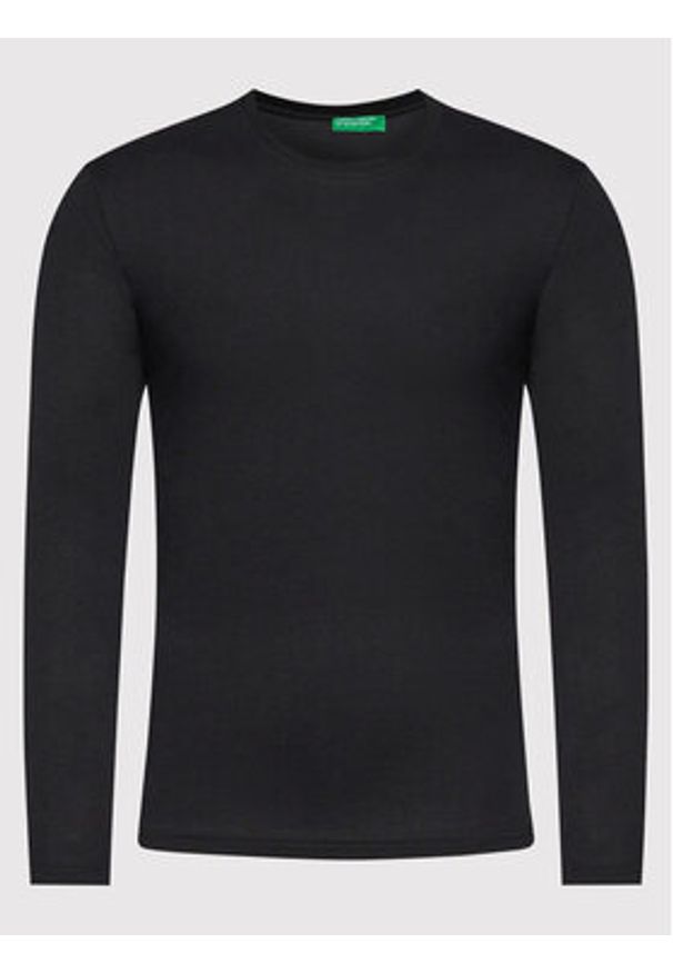 United Colors of Benetton - United Colors Of Benetton Longsleeve 3U53J1F05 Czarny Regular Fit. Kolor: czarny. Materiał: bawełna. Długość rękawa: długi rękaw