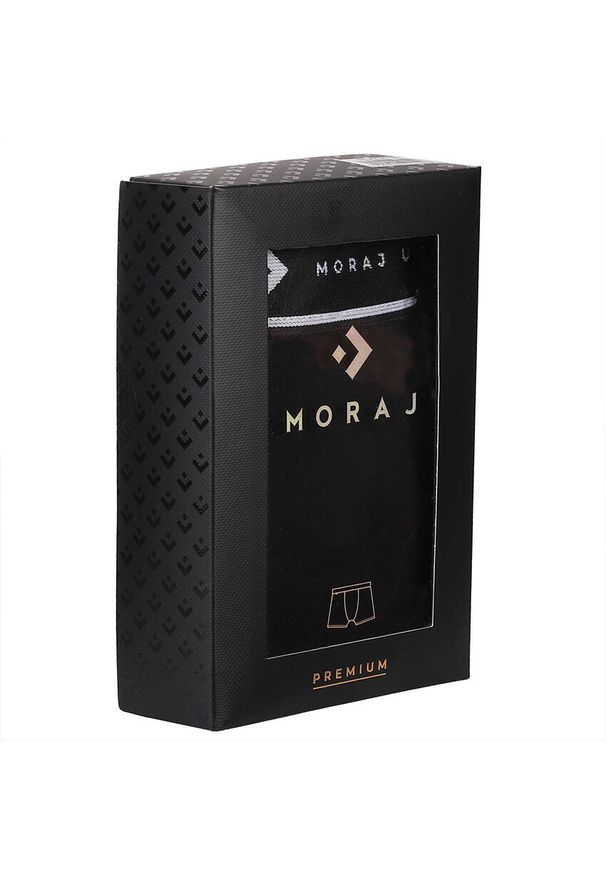 Czarne Bokserki Męskie Moraj. Kolor: czarny. Materiał: materiał