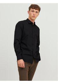 Jack & Jones - Jack&Jones Koszula 12187222 Czarny Slim Fit. Kolor: czarny. Materiał: bawełna, syntetyk