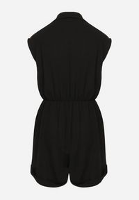 Born2be - Czarny Kombinezon z Nakładkowym Dekoltem i Gumką w Talii Nansaliah. Kolor: czarny #2