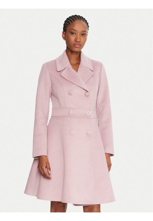 Rinascimento Płaszcz przejściowy CFC0125851003 Różowy Slim Fit. Kolor: różowy. Materiał: syntetyk