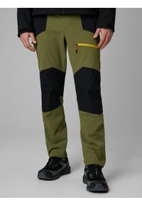 4f - 4F Spodnie trekkingowe szybkoschnące męskie - khaki S. Kolor: oliwkowy, brązowy, wielokolorowy. Materiał: tkanina, materiał. Długość: długie. Sport: wspinaczka, turystyka piesza #2