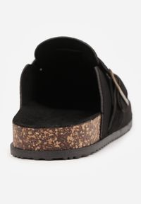 Born2be - Czarne Klapki Typu Chodaki na Korkowej Podeszwie Andrena. Okazja: na co dzień. Kolor: czarny. Materiał: jeans, len. Styl: klasyczny, casual #9