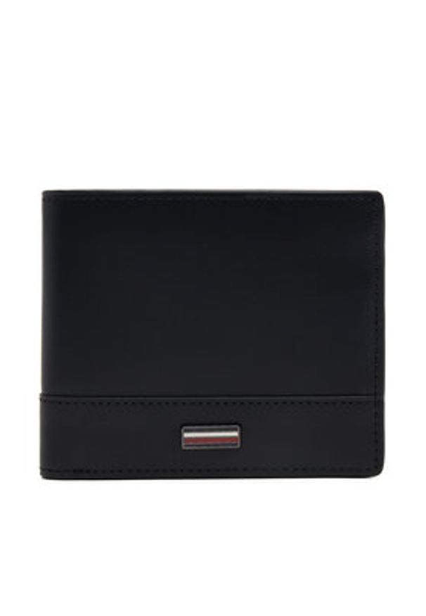 TOMMY HILFIGER - Tommy Hilfiger Duży Portfel Męski Th Corp Cc And Coin AM0AM13245 Czarny. Kolor: czarny. Materiał: skóra