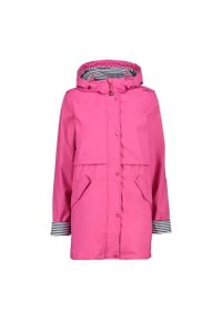Kurtka przeciwdeszczowa damska z kapturem CMP. Typ kołnierza: kaptur. Kolor: różowy. Materiał: puch. Sport: turystyka piesza #1