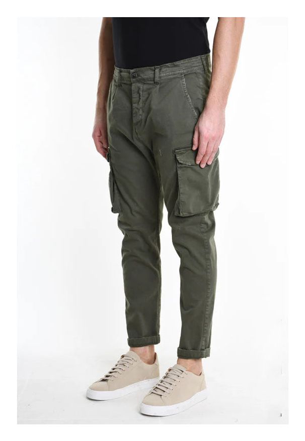 Xagon Man Spodnie | A2503 2CR4076 | Mężczyzna | Zielony. Okazja: na co dzień. Kolor: zielony. Materiał: bawełna, elastan. Styl: casual, vintage