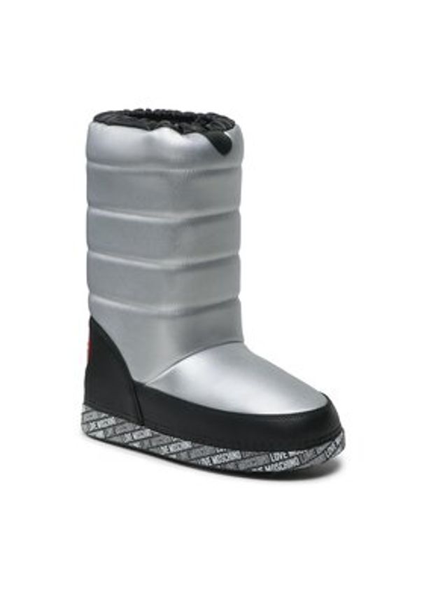 Love Moschino - LOVE MOSCHINO Śniegowce JA24162G1HIT590B Srebrny. Kolor: srebrny. Materiał: skóra