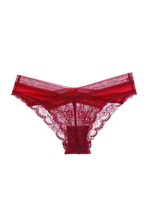 Intica - Figi z koronką na co dzień i specjalne okazje Olevia. Kolor: czerwony. Materiał: koronka. Wzór: koronka