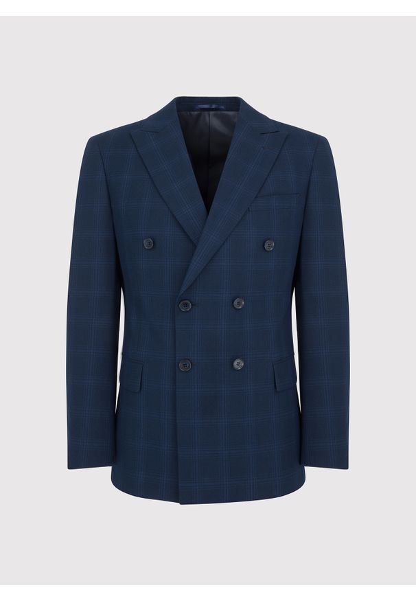 Pako Lorente - PAKO LORENTE – Dwurzędowa marynarka garniturowa w kratę. Okazja: na spotkanie biznesowe. Materiał: wiskoza. Styl: biznesowy