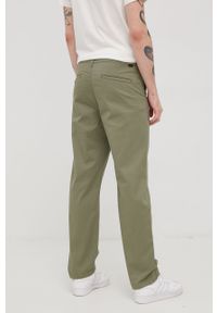 Lee spodnie męskie kolor zielony w fasonie chinos. Kolor: zielony. Materiał: lycra, bawełna, materiał, tkanina. Wzór: gładki