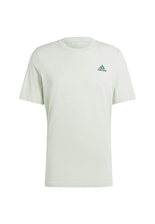 Adidas - Koszulka męska adidas Essentials Single Jersey Embroidered Small Logo Tee. Kolor: zielony. Materiał: jersey