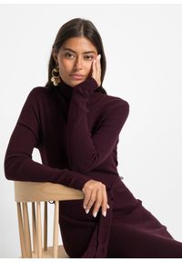 bonprix - Sukienka dzianinowa. Kolor: brązowy. Materiał: dzianina #2