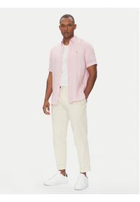 TOMMY HILFIGER - Tommy Hilfiger Koszula MW0MW35207 Różowy Regular Fit. Kolor: różowy. Materiał: len