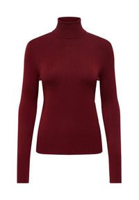 only - ONLY Golf Venice 15183772 Bordowy Regular Fit. Typ kołnierza: golf. Kolor: czerwony. Materiał: wiskoza #7