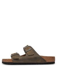 Birkenstock Klapki Arizona 1027022 Khaki. Kolor: brązowy. Materiał: skóra #6