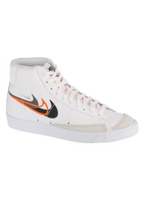 Nike - Buty sportowe do chodzenia męskie, Blazer Mid 77. Kolor: biały. Materiał: skóra, guma, tkanina. Sport: turystyka piesza