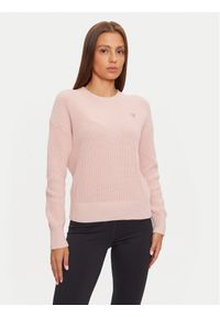 Guess Sweter W4BR08 Z3HM1 Różowy Regular Fit. Kolor: różowy. Materiał: bawełna