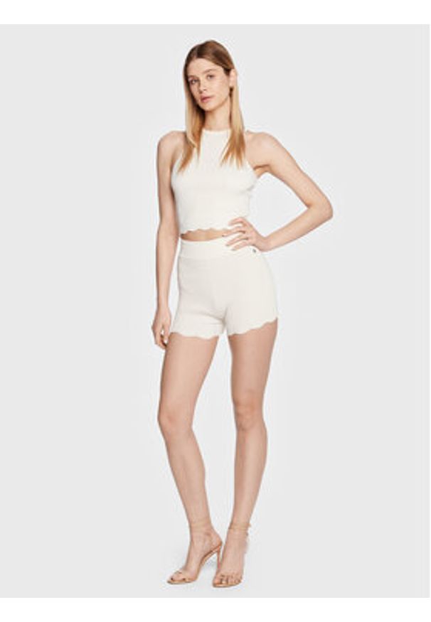 Guess Top Ada W3GZ00 Z2Z80 Écru Regular Fit. Materiał: syntetyk