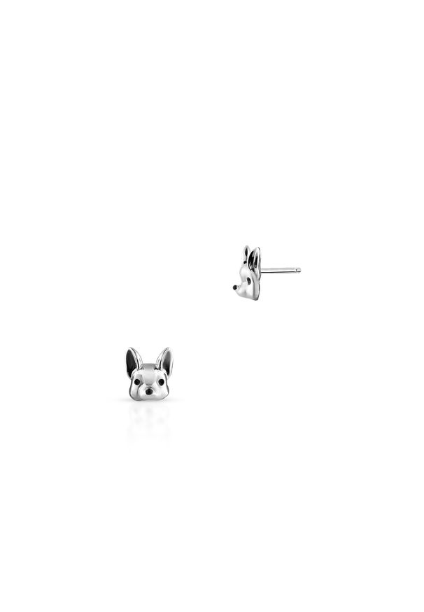 W.KRUK - Kolczyki srebrne chihuahua. Materiał: srebrne. Kolor: srebrny. Wzór: aplikacja