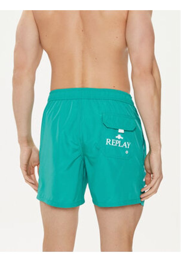 Replay Szorty kąpielowe LM1119.000.82972 Zielony Regular Fit. Kolor: zielony. Materiał: syntetyk