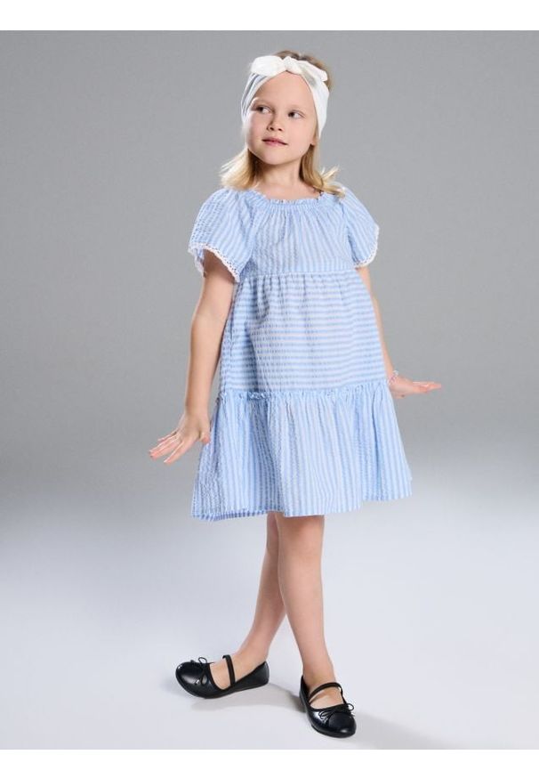 Sinsay - Sukienka babydoll w paski - wielobarwny. Wzór: paski