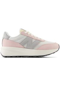 Buty dziecięce New Balance GS370AK – różowe. Kolor: różowy. Materiał: skóra, zamsz. Szerokość cholewki: normalna. Sezon: lato