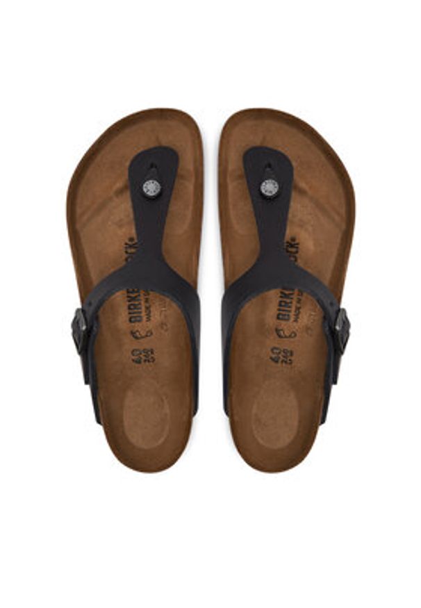 Birkenstock Japonki Gizeh Bs 845251 Czarny. Kolor: czarny. Materiał: skóra