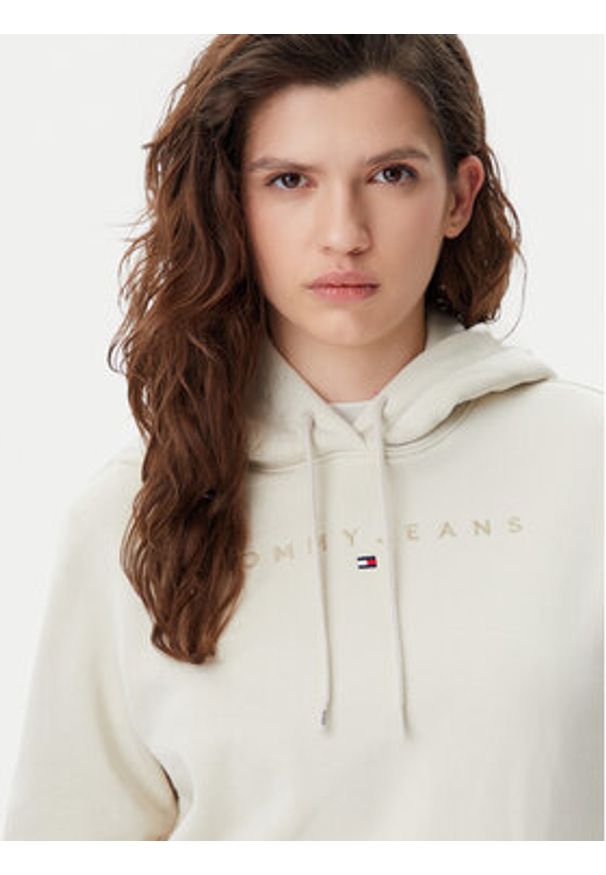 Tommy Jeans Bluza Tonal Linear DW0DW20304 Beżowy Regular Fit. Kolor: beżowy. Materiał: bawełna
