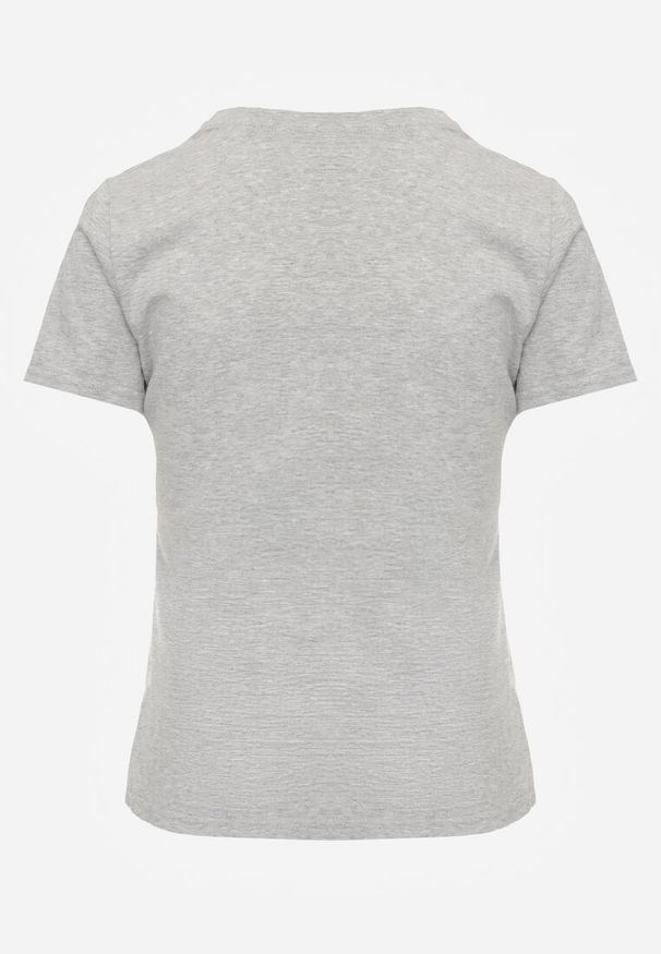 Renee - Szary T-shirt z Bawełny z Okrągłym Dekoltem Nedima. Okazja: na co dzień. Kolor: szary. Materiał: bawełna. Styl: casual, klasyczny